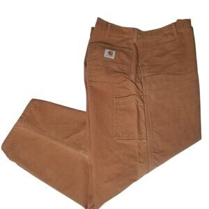 VTG Carhartt Double Knee Pants Brown B01 BRN 44x30 USA Union Made Distressed